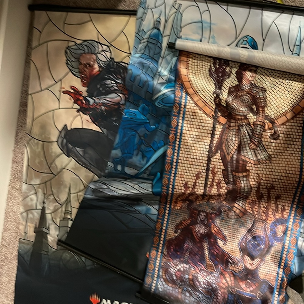 3 magic the gathering cloth posters obo